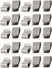 25pcs Stainless Steel Spring U Clip Silver Tone 0.84" x 0.47" Silver Tool