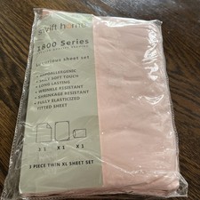 1800 Series 4 Piece Bed Sheet Set Deep Pocket Twin XL Pink Blush