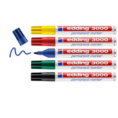 Permanentmarker Edding 3000 5 Stück farbsortiert