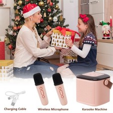 Portable Bluetooth Karaoke Machine fits Kids Speaker with 2 Microphones