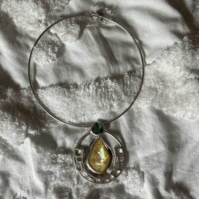 ALM STUDIO Silver Metal Ring Necklace Coastal Fairy/mermaid Style
