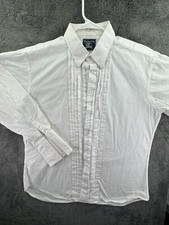 Burberry USA Made Button Up Formal Shirt White Long Sleeve 17 34 Pima Cloth