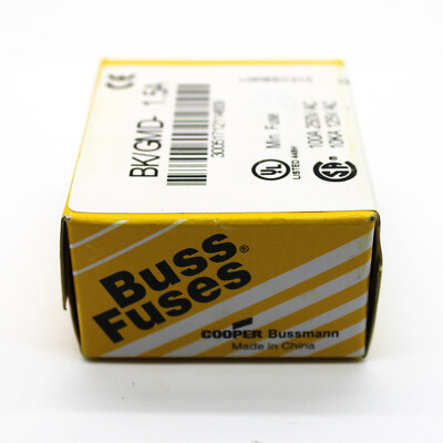 100 Pack of Bussmann BK/GMD-1.5A 5x20mm 1.5A 250VAC Time Delay Fuses