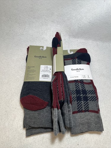 6 Pair - Men's Plaid Crew Sock - Goodfellow & Co™ Charcoal Gray 3 - 2pair Pack - 第 4/6 張圖片