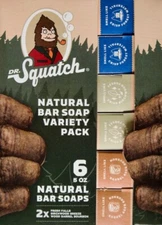 Dr. Squatch Men's Natural Bar Soap Variety Pack, 6 Count
