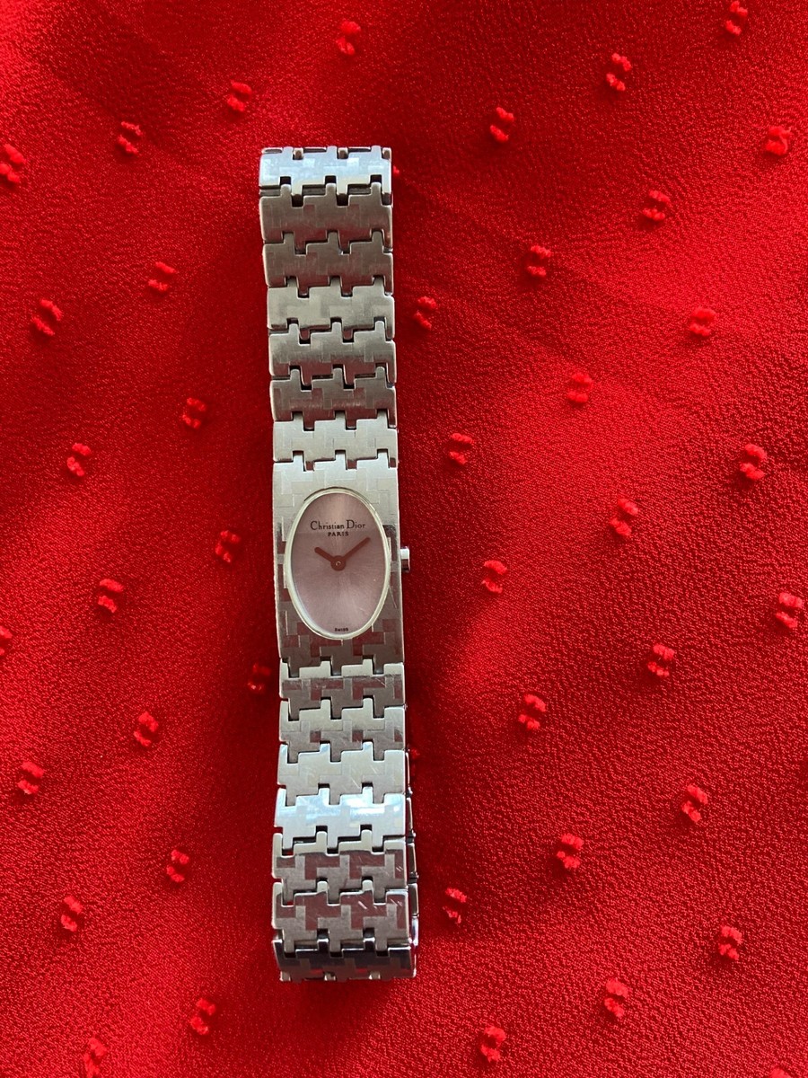 EUC Dior Silver Stainless Steel Women\'s hounds-tooth Link Bracelet Watch Vintage Christian Dior Swiss 66 Silver Women main image 3