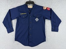 VINTAGE Boy Scouts of America Shirt Youth Medium Blue Long Sleeve Cotton READ