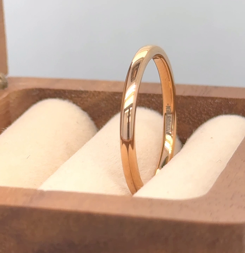 Wedding Band 2mm Rose Gold Tungsten Ring Thin Ladies Wedding Ring Christmas Gift - Picture 3 of 7