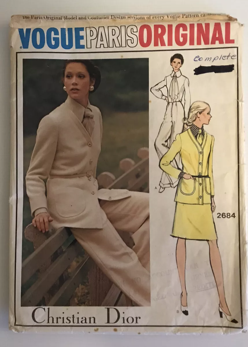 Vogue 2684 Vintage 70s Sewing Pattern by Christian Dior Ensemble
