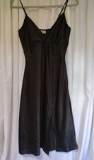 Bloomfield Black Slip Dress Med NWOT Button Detail With Side Slit Vintage Look