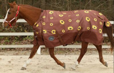 #ad 1200D Sunflower Waterproof Winter Turnout Horse Blanket 300 gr Polyfill 68quot; 82quot; $51.87