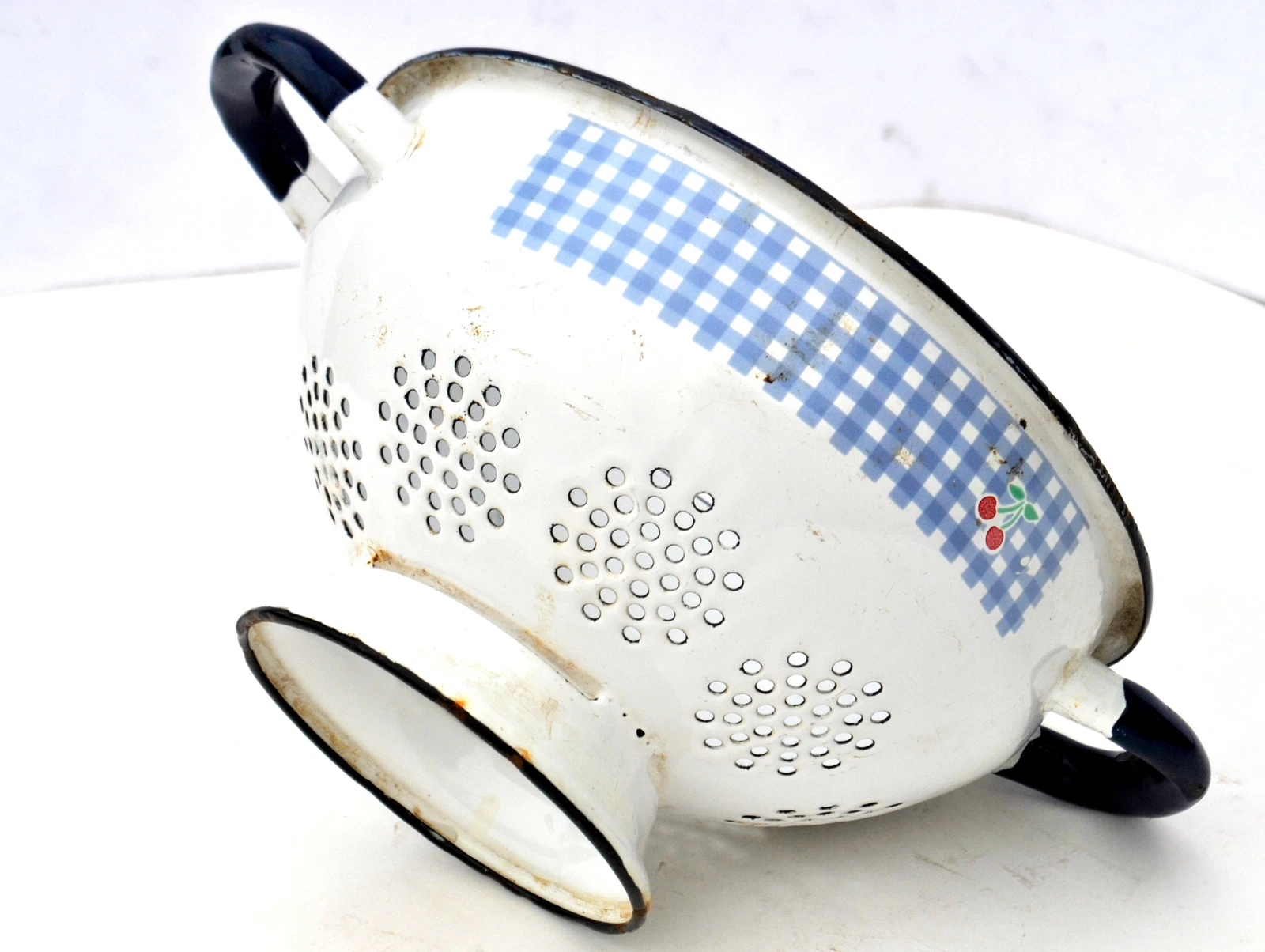 Vintage Steel Enamel Colander Made in Poland