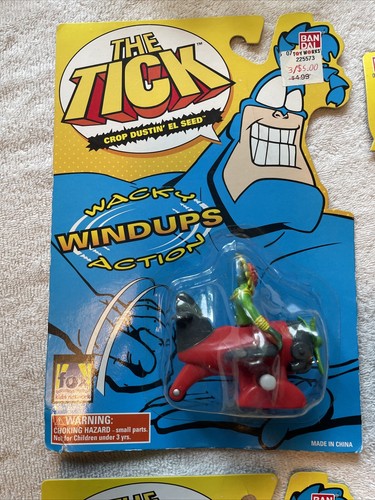 The Tick Wacky Windups Action Figures Complete set of 4 1995 New on Card - Picture 2 of 6