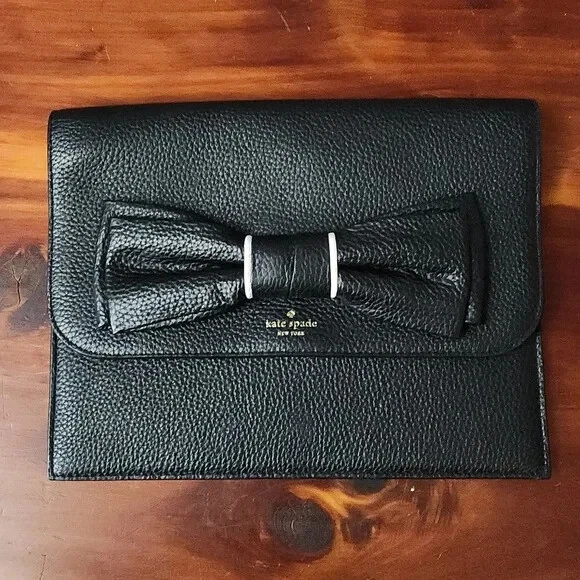 Kate spade black store envelope clutch