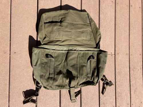 Original US Military Issue M-1944 Cargo Field Pack Lower Bag OD Green Canvas NOS - Picture 2 of 12