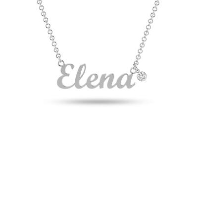 Personalized Sterling Silver Initial Name pendant Birthstone Necklace for Women