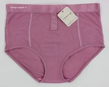 NWT Free People FP318201CY "Snap Snaps" Rayon Ribbed Hi-Waist Briefs, Pink
