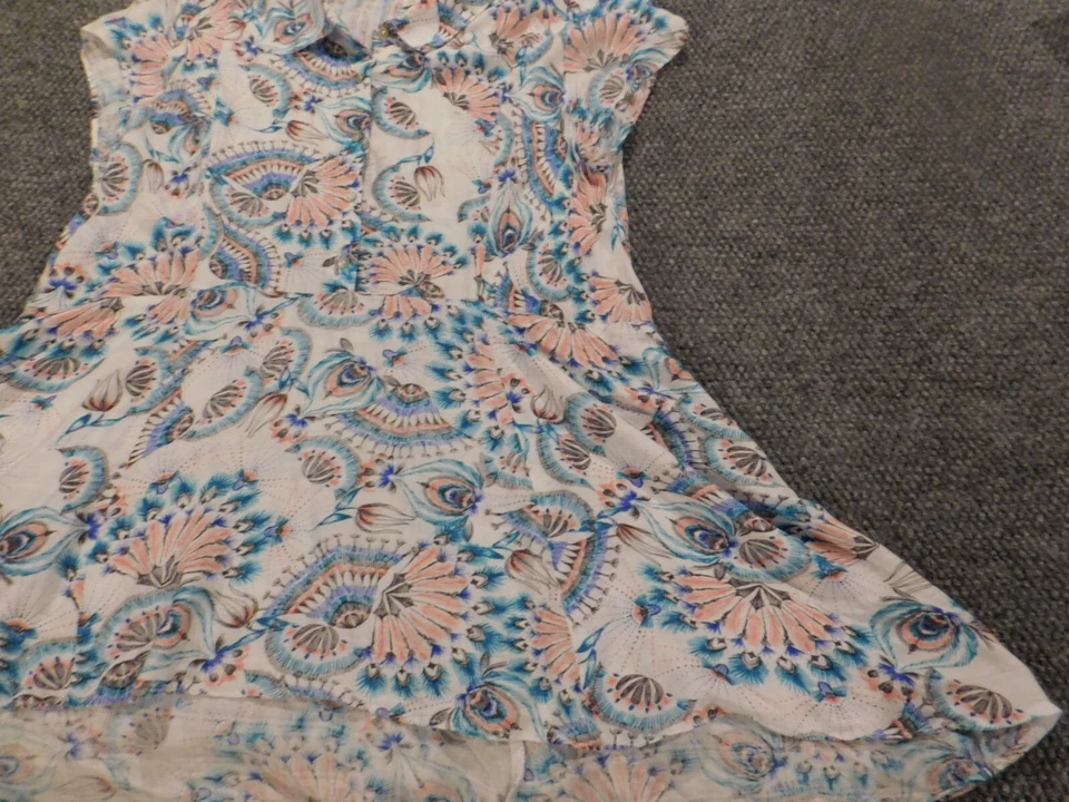 Blusa vintage America para mujer grande azul jersey elástico nueve oeste Foto 2 de 4