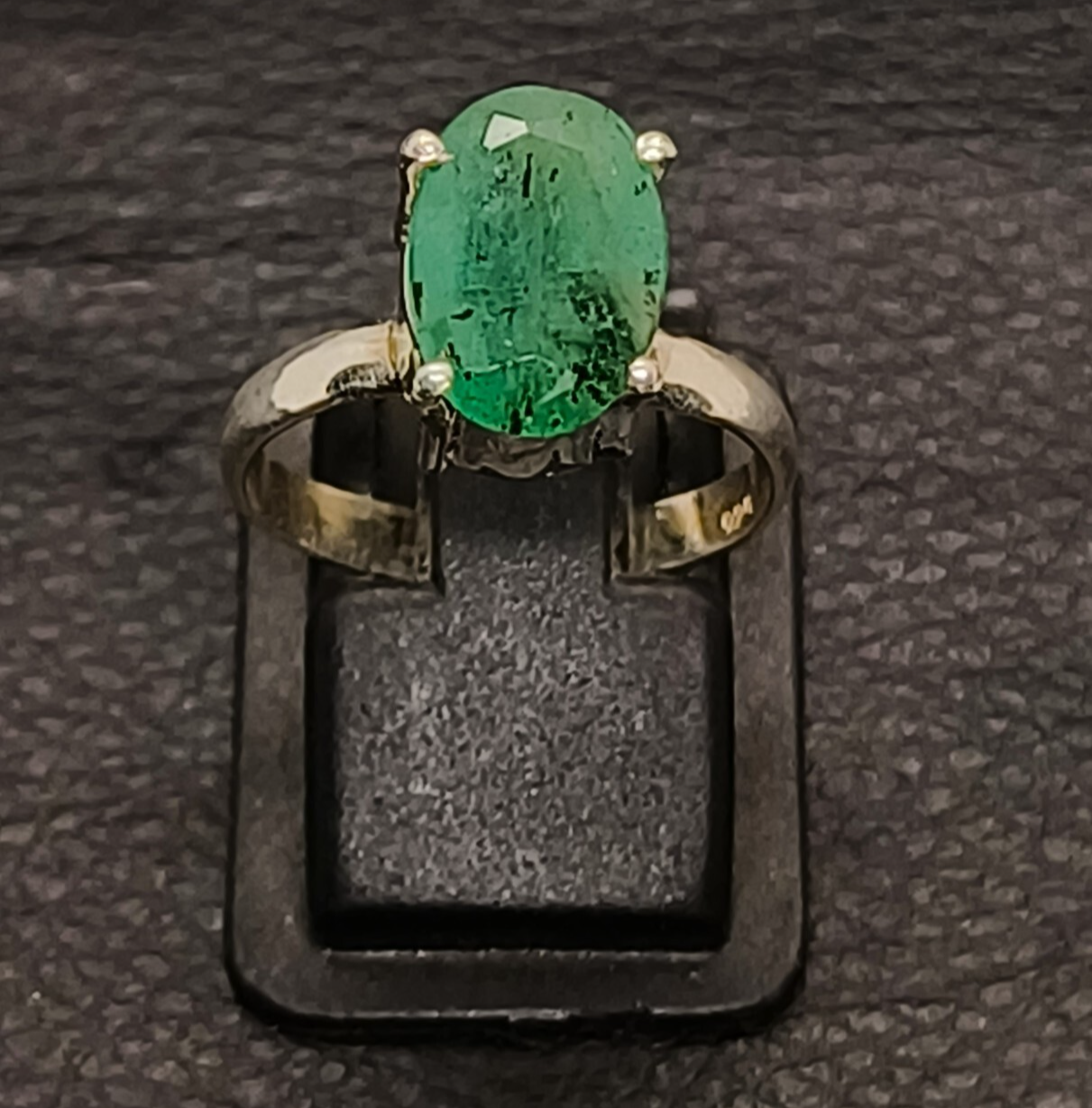 Zambian Emerald Silver Ring Size 6.5 Natural Green Gemstone Jewelry