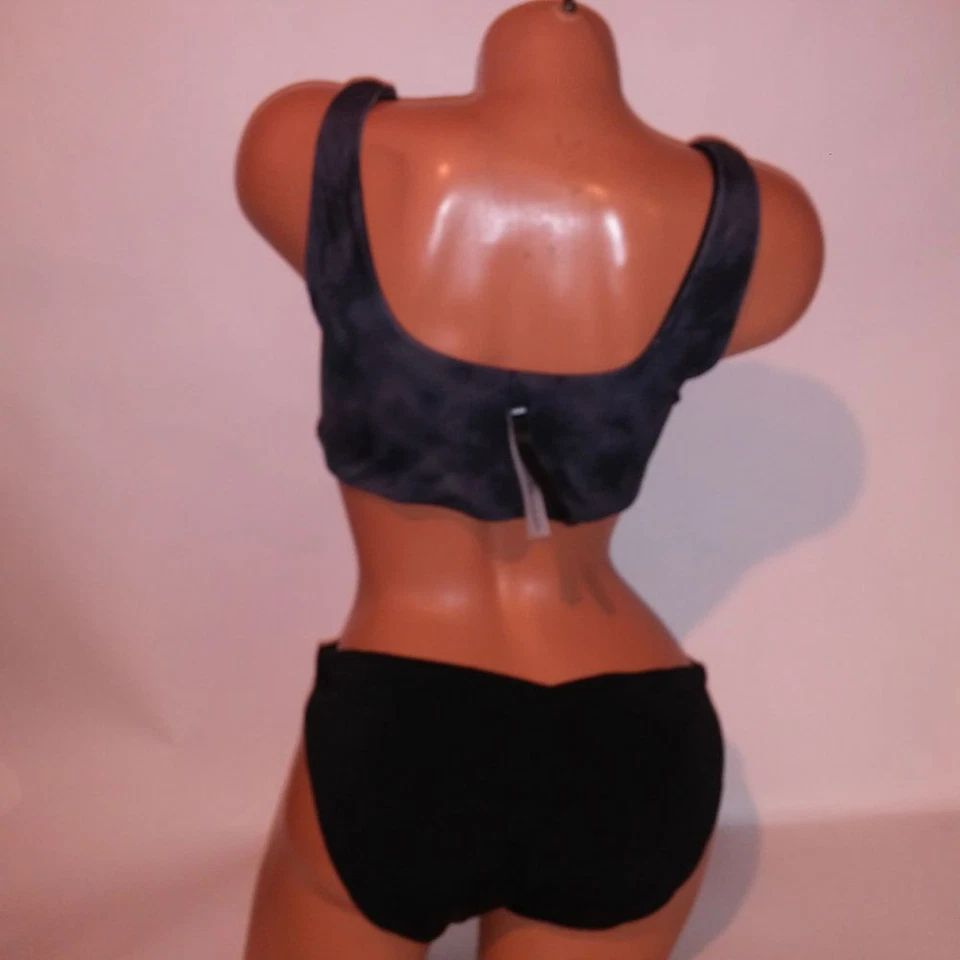 Bikini de natación Victoria Secret ROSA parte superior grande XL inferior negro gris estilo bralette Foto 2 de 4