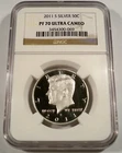 2011-S 50c SILVER NGC PF70UCAM KENNEDY HALF DOLLAR PROOF ULTRA CAMEO PR 70 DC