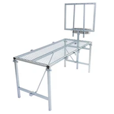 Adjustable Horned Milking Livestock Feeder Stand For Goats Trimming  W/ Feeder