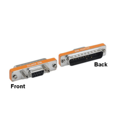 AT Modem DB25 25Pin Male to DB9 9Pin Female Mini Adapter Shielded D-Sub RS-232