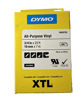 DYMO 1868752 All-Purpose Labels for DYMO XTL Label Makers 3/4'' in x 23 ft New