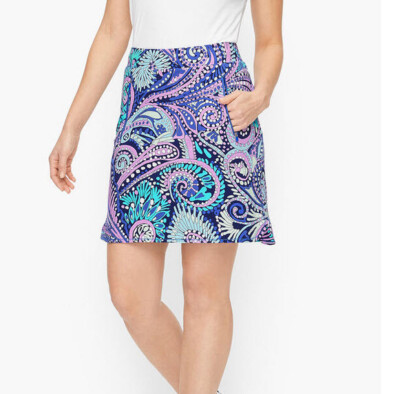 NWT T by Talbots Everyday Yoga L Skort Confetti Paisley MSRP