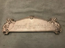 National Brass Cash Register 332 Size Red Brass Reproduction Top Sign