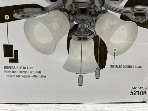 Hunter 42" Ceiling Fan With LED Light One Side Cherry Other Side is Mahogany - Picture 3 of 7