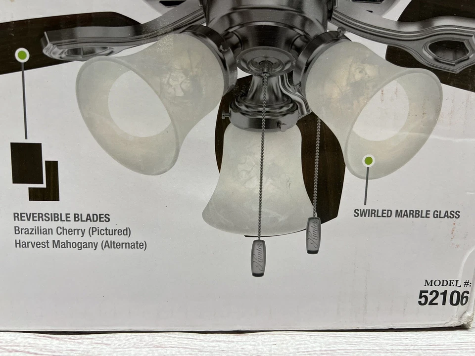 Hunter 42" Ceiling Fan With LED Light One Side Cherry Other Side is Mahogany - Image 3 of 4