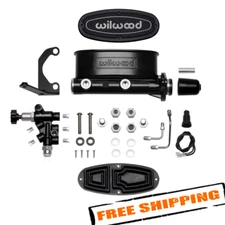 Wilwood 261-13270-BK Tandem Master Cylinder Kit w/ Bracket & Valve, 1-1/8" Bore