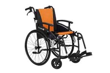 Excel G-Logic Lightweight SP Wheelchair 18" Black Frame and Orange Upholstery