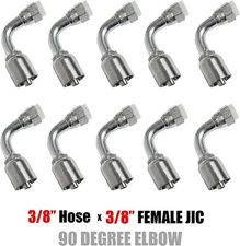 (10pc) 13943 6-6 PK STYLE HYDRAULIC HOSE FITTINGS 1/4" FJIC 90 Degree