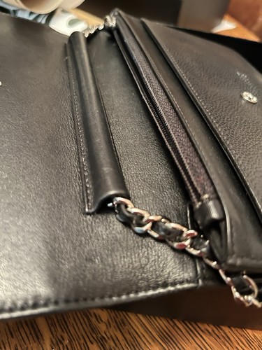 Chanel Black Caviar CC Logo Timeless Wallet on Chain WOC Authentic - Picture 10 of 12