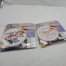 2-6" Hoop Embroidery Kits: Farm Fresh I Can't Adult Today ArtSkills Brand