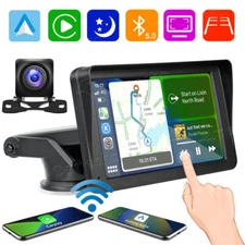 7" HD Touch Screen Wireless Apple Carplay Portable Car Stereo Android Auto Radio