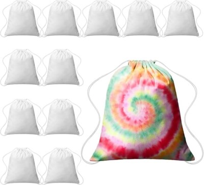 Tie Dye Cotton Drawstring Bags Drawstring Tote Backpack Items to Tie Dye DIY