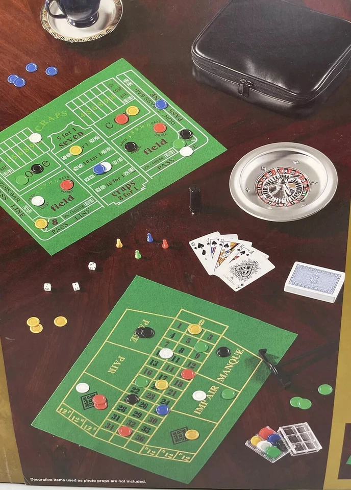 Juego de Casino 3 en 1: Mesa de Blackjack, Rueda de Ruleta, Juego de Mesa Regalo Envuelto Foto 4 de 4