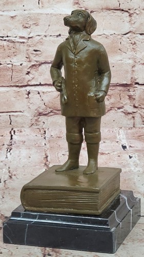 Signed Milo Man with Dog Head Bronze Statue Sculpture Surreal Art Figurine Gift - 第 1/10 張圖片
