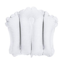 PATIKIL Inflatable Bath Pillow with Suction Cups, Terry Cloth Covered White