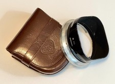 Original Rolleiflex Bay III Metal Lens Hood for TLR with Brown Leather Case
