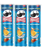 Pringles Salt and Vinegar Potato Crisps Chips, Lunch Snacks, 5.5 oz, Pack of 3