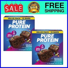 Pure Protein Galactic Brownie Bars 12 Ct 2-Pack Fast Ship USA