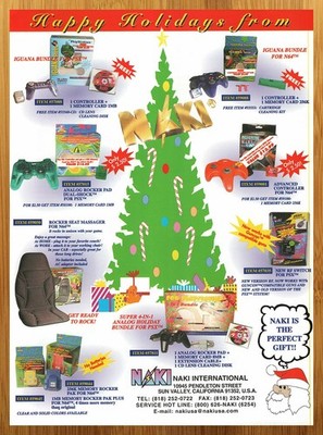 1998 Naki Video Games Vintage Print Ad/Poster Christmas N64 PS1 Controller Art