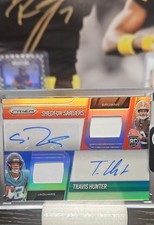 2025 Panini Prizm Dual Patch Autographs Travis Hunter, Shedeur Sanders /99