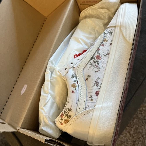Vans Old Skool Sneakers Women's Floral Marshmallow Skateboard Shoes Sz 6