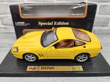 Maisto 1:18 Yellow 1996 Ferrari 550 Maranello Diecast 31839 + Box & Stand