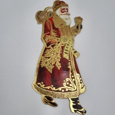 Vintage Victorian Santa Claus Die Cut Cardboard 9" Tall